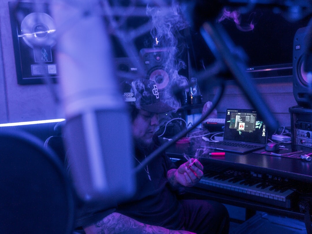 Production crew planning a live broadcast in a studio