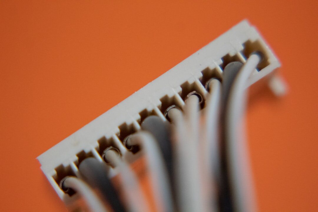 Organized cable patch bay in a broadcast studio